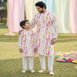 Father & Son Matching Cotton Kurta Pajama Combo Set – Festive Twinning Collection